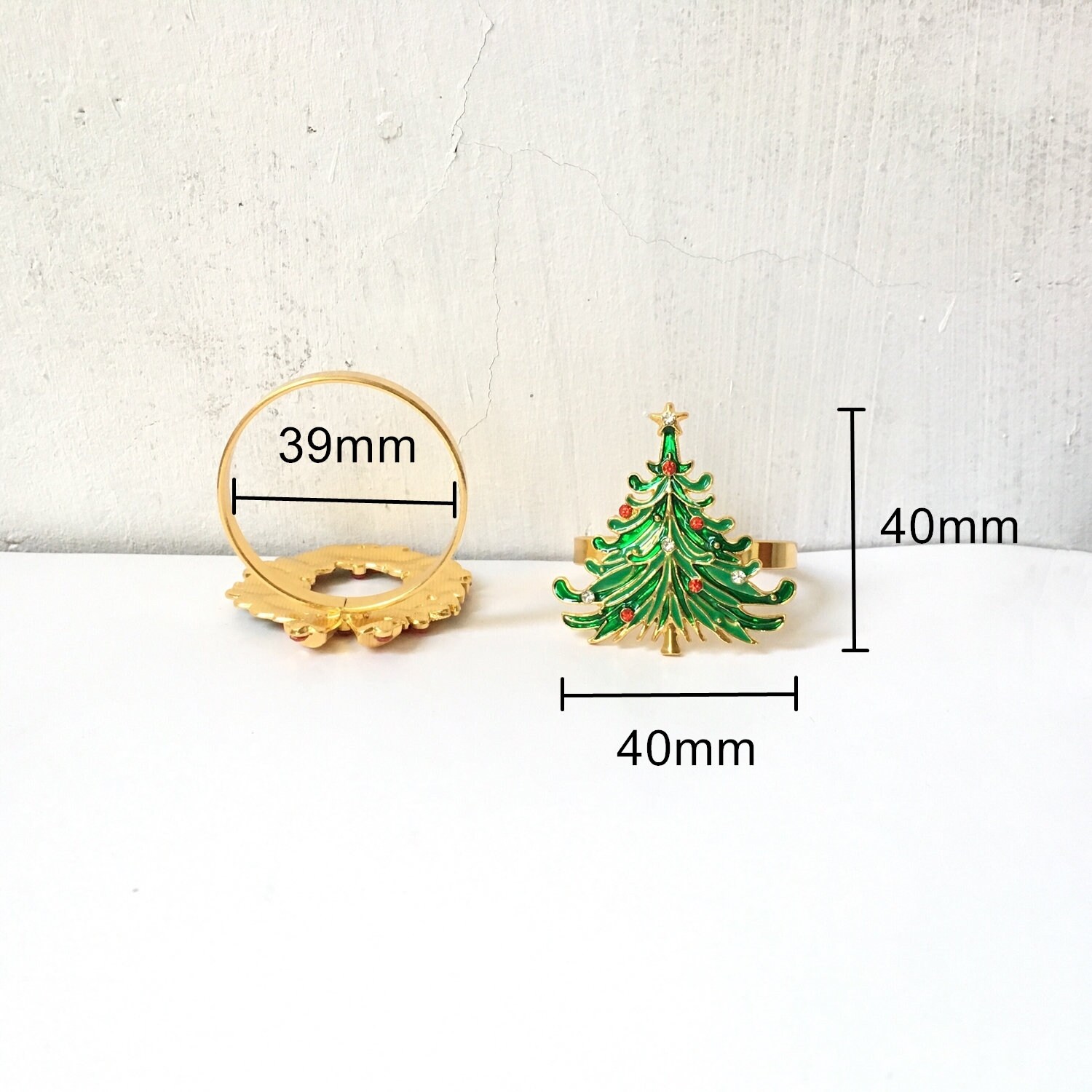 ナプキンリング クリスマス 6個セット ラインストーン エルク