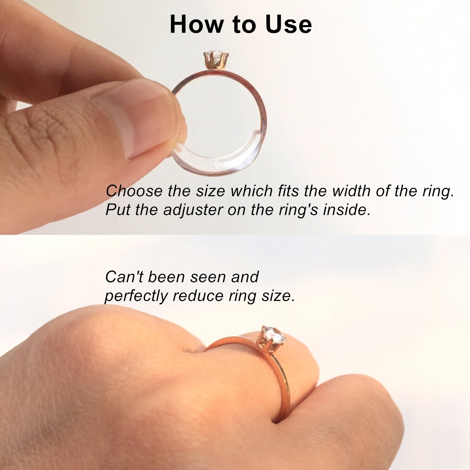 4PC Invisible Ring Size Adjuster Reducer for Loose Rings Fit Etsy UK