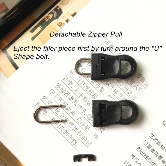 Zipper Pull Replacement Bulk, Zipper Rescue, No Sew Needed, Universal  Removable Zipper Pull Tab Black for Luggage Backpack Jacket Clothing 