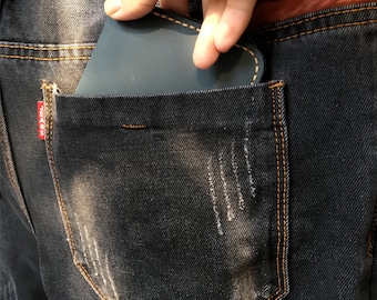 Leather wallet men - Blue leather wallet - Bifold wallet men - Minimalist wallet leather men - Card holder wallet men