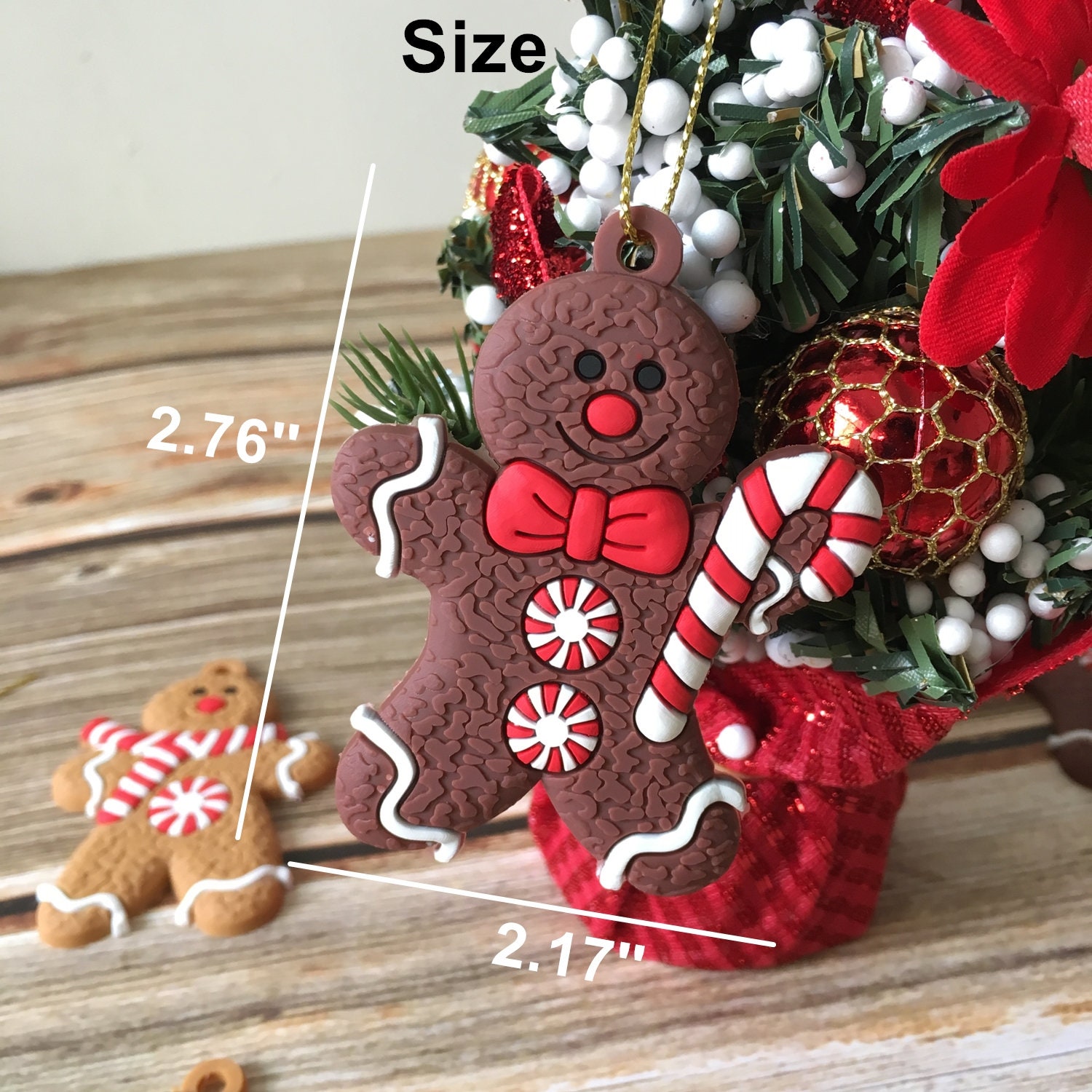 ジンジャーブレッドマンのクリスマスデコレーション12個、クリスマス