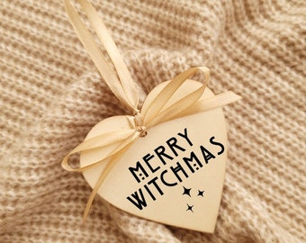 Merry Witchmas, Witchy Ornament, Halloween, Witchy Gift, Witchy Christmas Decor, Christmas Tree Ornament, Christmas Bauble, Holiday Decor
