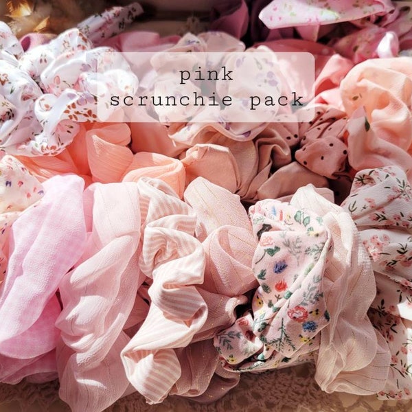 Pink Scrunchies, Pink Scrunchie Pack, Surprise Scrunchies, Gifts for Her, Scrunchys, Scrunchie Set, Summer Scruchies, Pack of Scrunchies