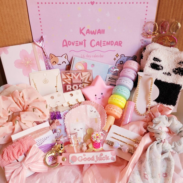 Calendrier de l’Avent Kawaii, Calendrier de l’Avent de Noël, Avent filles, Avent rempli, Cadeaux de Noël, Cadeaux pour elle, Cadeau Kawaii, Cadeau ado