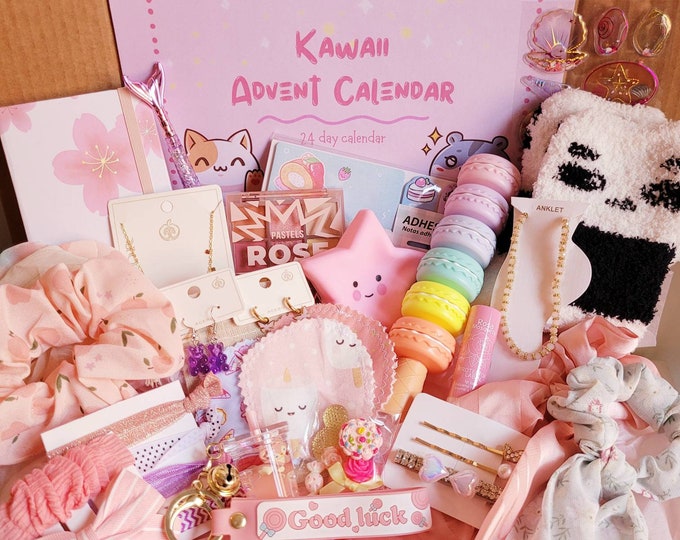 Kawaii Advent Calendar, Christmas Advent Calendar, Girls Advent, Filled