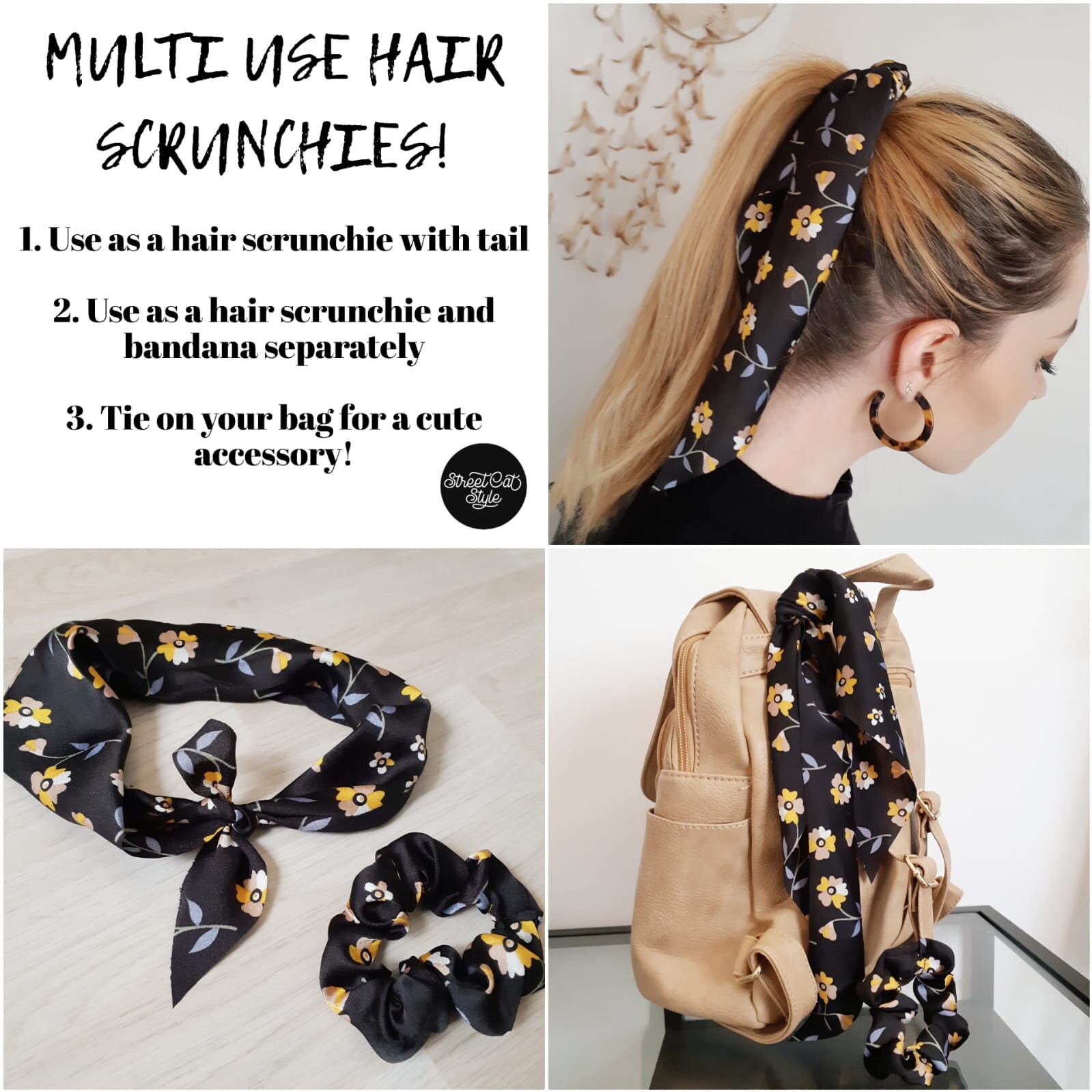 Hair Scarf Scrunchie Scrunchie Scarf Scrunchy Scrunchie Etsy