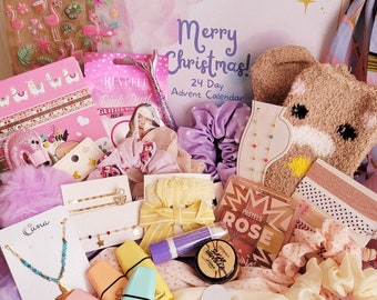 Girls Advent Calendar, 24 Day Advent Calendar, 12 Day Advent Calendar, Scrunchie Gifts, Gifts for Her, Christmas Gift, Birthday Countdown