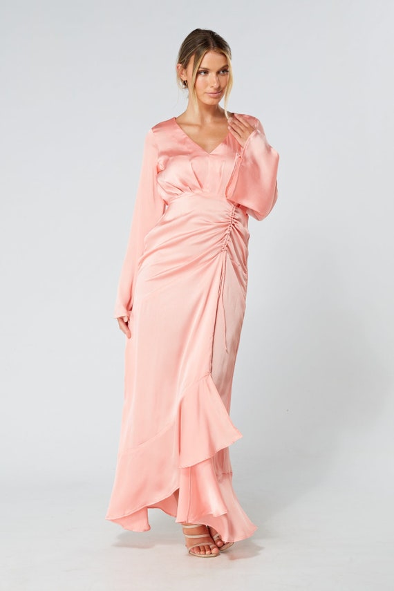 Lucia Blush Kimono Sleeves Maxi Dress - Etsy