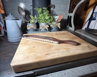 Sierra de pan artesanal hecha a mano: hoja de acero inoxidable