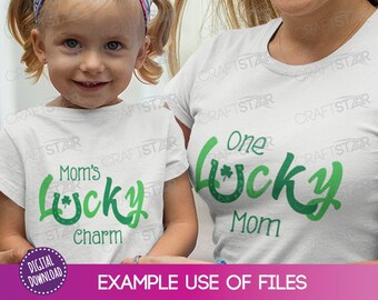 Mom's Lucky Charm SVG: St Patrick's Day Shirt Files (Digital Download)