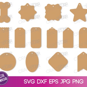 Geschenk-Tag-Bundle - machen Sie Ihre eigenen einzigartigen geformten Geschenk-Etiketten mit Ihrem Cricut oder Silhouette - Instant Digital Download SVG geschnitten Dateien