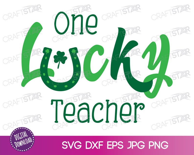 One Lucky Teacher SVG St Patricks Day Teacher Clipart | Etsy