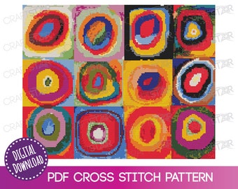 Kandinsky Color Study Cross Stitch Pattern: Abstract Art (PDF Pattern)