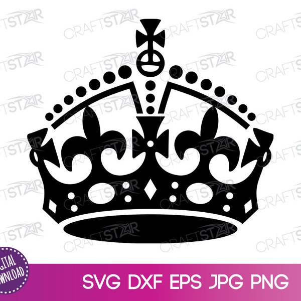 Keep Calm Crown SVG File - Make Your Own Keep Calm Design With Cricut, Silhouette or Sublimation Print - Commercial Use Allowed