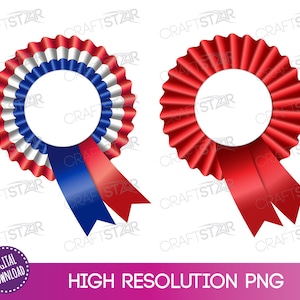 Rosette PNG Set - Rosette Band Clipart Bundle für digitalen Download - Preis-Gewinner-Award - kommerzielle Nutzung