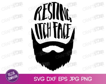 Resting Itch Face SVG: Funny Beard Quote (Digital Download)