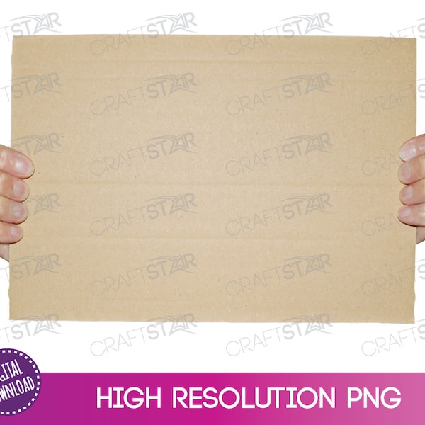 Cardboard Sign PNG for Print or Sublimation - Make Your Own Protest Sign - Hands Holding Card Clipart - Commercial Use