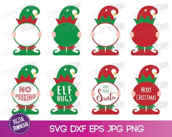Elf Christmas Gift Tag SVG Bundle – Printable Holiday Tags (Digital Download)
