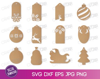 Christmas Gift Tags SVG Cut Files – Holiday Designs (Digital Download)