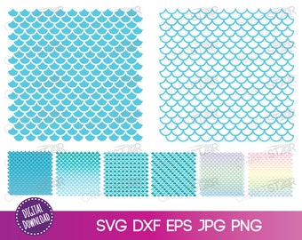 Mermaid Scale Pattern SVG Set: Fish Scale Background (Digital Download)