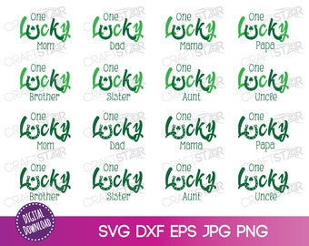 Lucky Family St Patricks Day SVG Clipart (Digital Download)