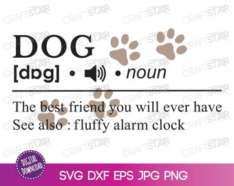 Dog Definition SVG: Dog Lover Gift, Dictionary Art (Digital Download)