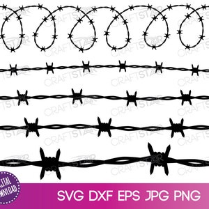 Barbed Wire SVG File For Cricut & Silhouette | Includes Print Ready jpg, png, dxf and eps Formats