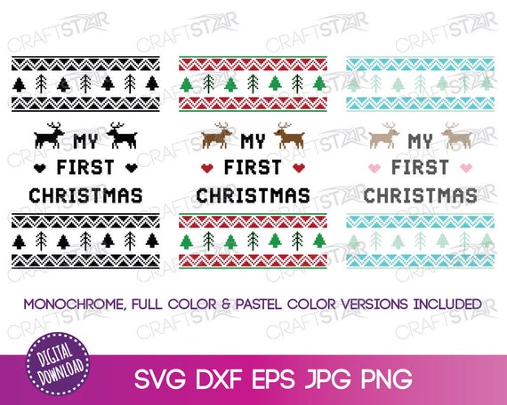 Il mio primo brutto maglione natalizio SVGs per Cricut