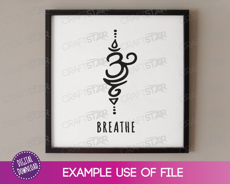 Yoga Breathe Symbol SVG, PNG, JPG - Hand Drawn Sanskrit Yoga Clipart ...