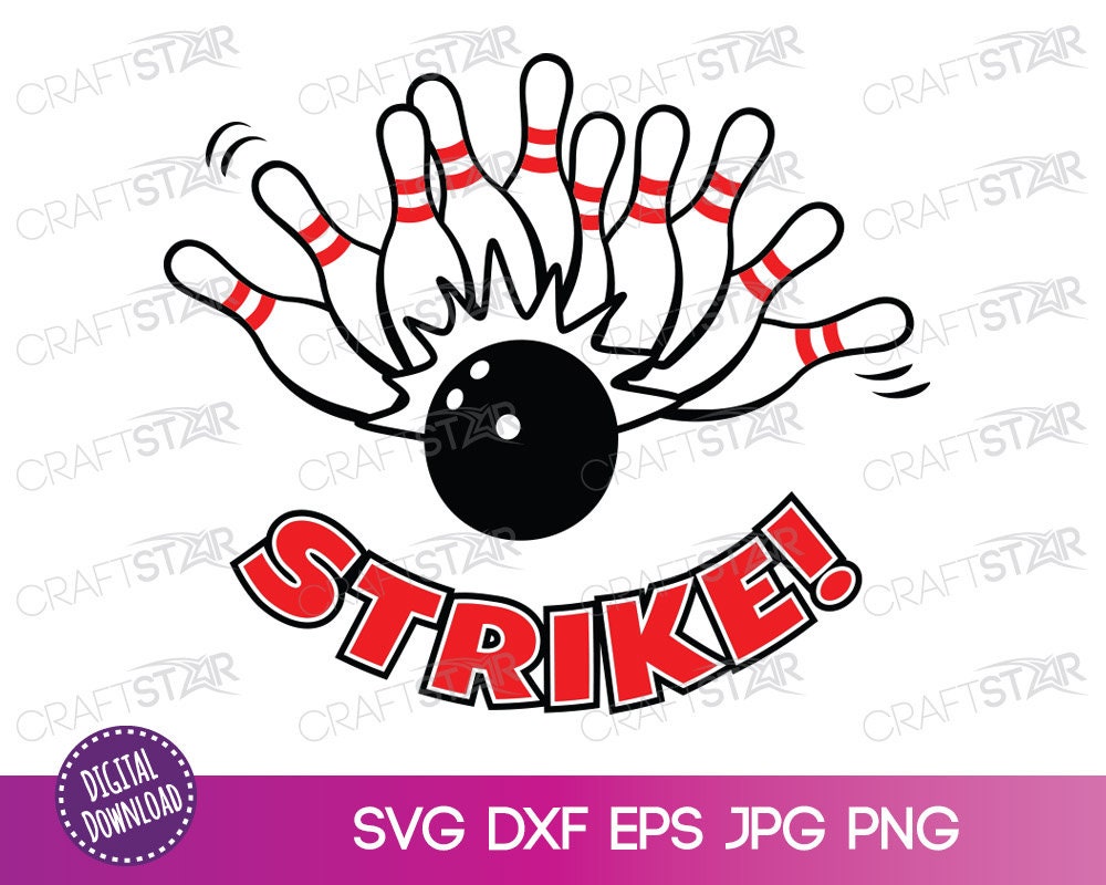 Bowling SVG Ten Pin Bowling Strike Clipart Sports Digital Etsy Australia