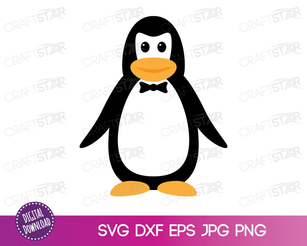Penguin SVG File for Cricut or Silhouette - Cute Penguin Clipart for Printing - Instant Digital Download