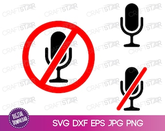 Mute Microphone SVG: You're On Mute Symbol Clipart (Digital Download)
