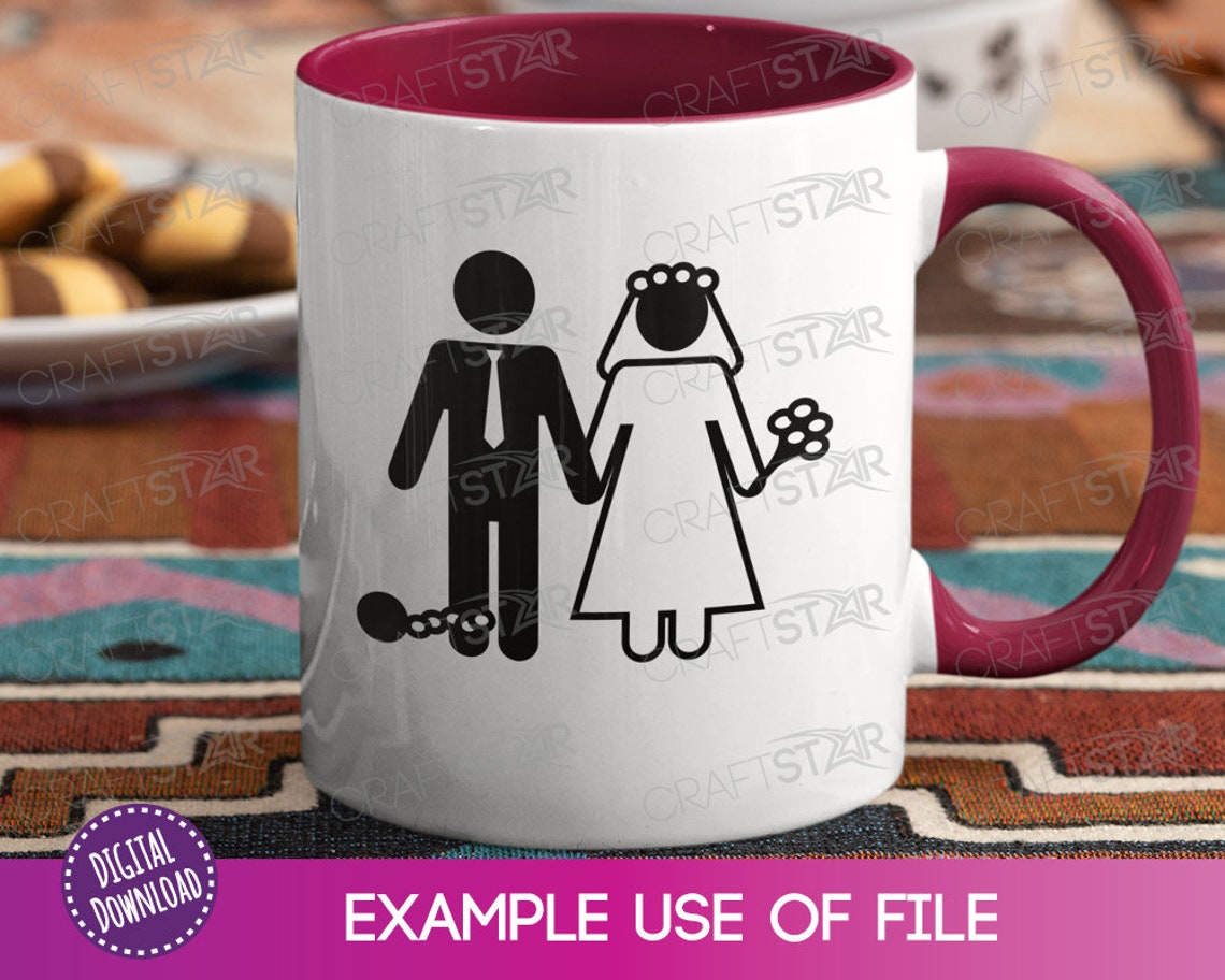 Bride and Groom SVG Ball and Chain Funny Wedding Clipart for Etsy UK
