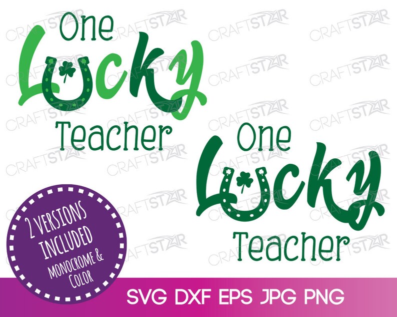 Download One Lucky Teacher SVG St Patricks Day Teacher Clipart | Etsy
