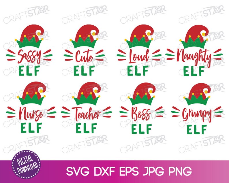 Download Boss Grumpy Elf Christmas Clipart Bundle Sassy Nurse Cute Teacher ELF svg Bundle for Cricut or ...