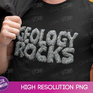 Geology Rocks PNG - Trocadilho de ciências da terra com efeito de pedra para impressão, corte, HTV ou sublimação