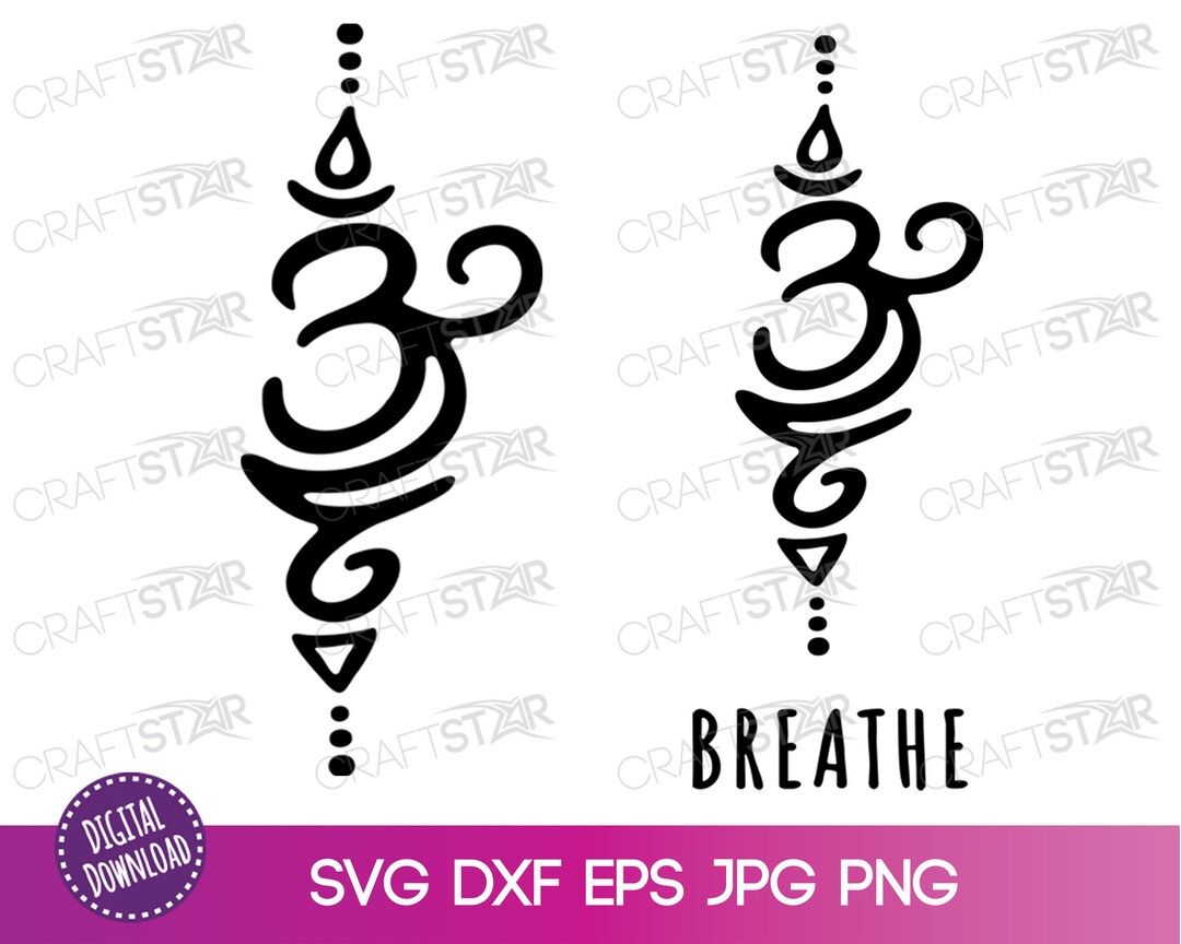 Yoga Breathe Symbol SVG, PNG, JPG - Hand Drawn Sanskrit Yoga Clipart ...