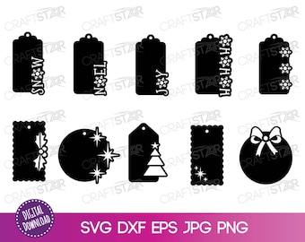 Christmas Gift Tag SVG Files – Cricut & Silhouette, Holiday Designs (Digital Download)