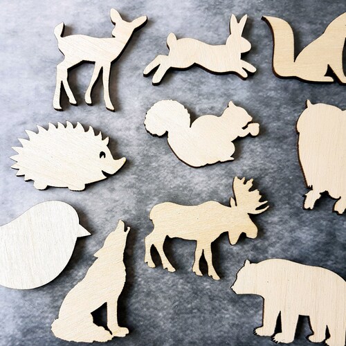 Wooden Animal Shapes Woodland Cut Outs Wood Crafts Decoration - Etsy