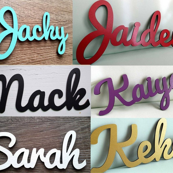 Personalized wooden sign for kids bedroom child name plaque laser cut baby nursery decor