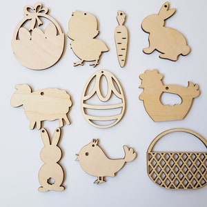 Ostern Holzrohlinge Holz Basteln Formen DIY Frühling Dekor