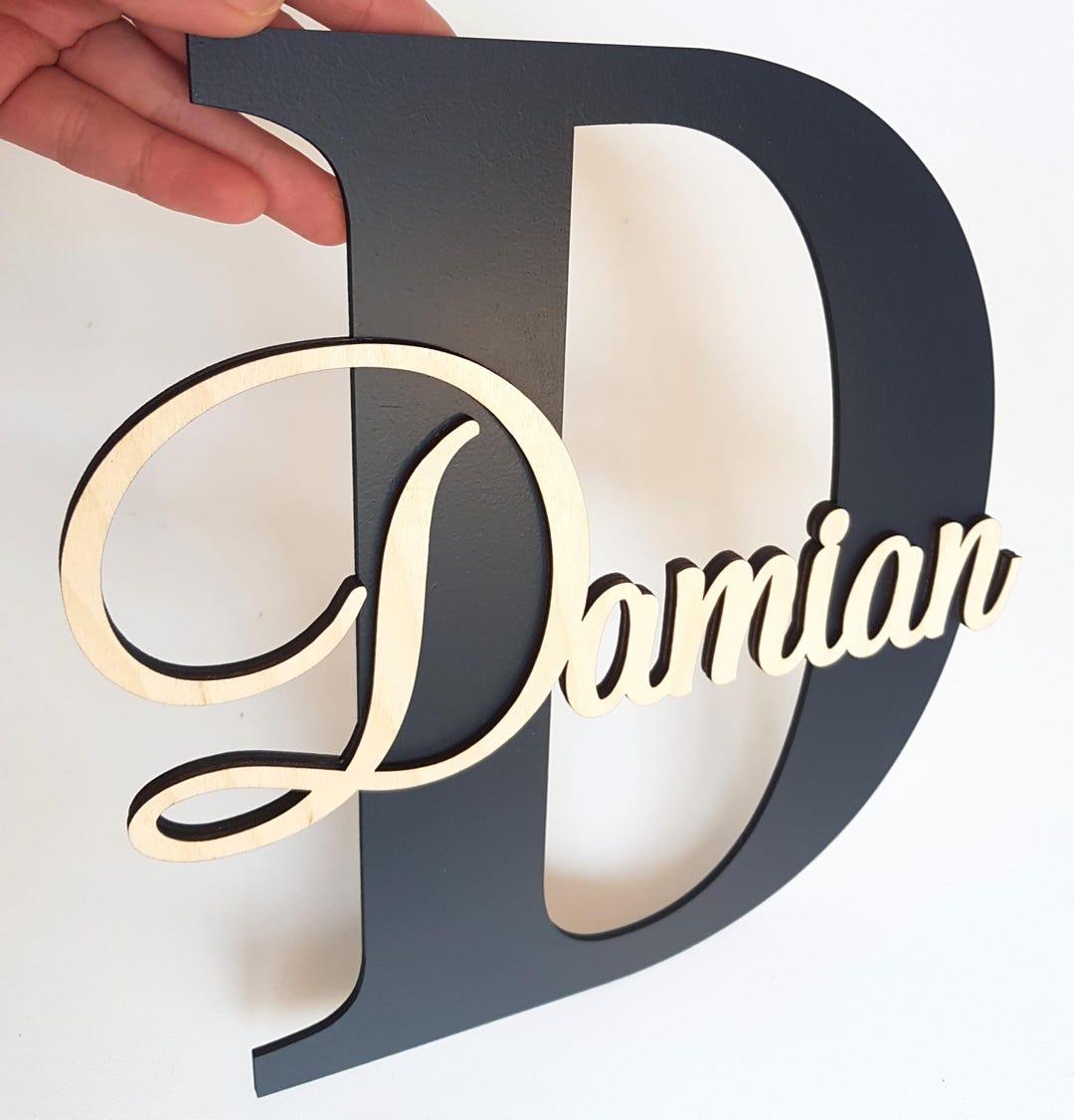 Wooden Name Sign Monogram Letter, Personalized Nursery Decor, Child ...
