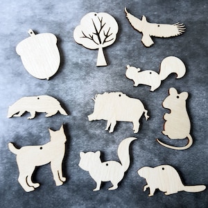 Forme di animali in legno, ritagli del bosco, artigianato in legno, decorazione fai da te