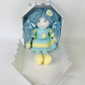 Downloadable Molly the Doll  Knitting Pattern Booklet with step-by-step instructions and pictures