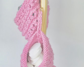 Patrón de tejido descargable, bolsas de almacenamiento súper gruesas con encaje x 3, bebé, guardería, sala de manualidades, regalo de bebé, presente, almacenamiento, principiante.