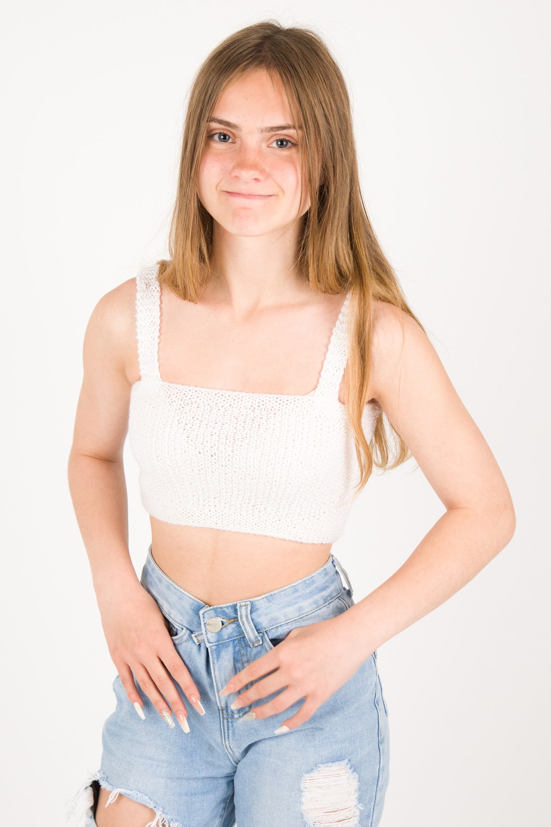 トップス andmary sophia cropd tops Ruffled crop top white / beige For Women | Sandro Paris