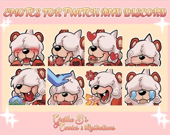 Hisuan Growlithe Twitch & Discord Emote pack (8 Emotes), Streamer emotes, anime video game characters | Digital Download