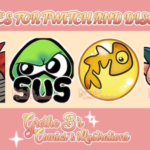 Splatoon Twitch & Discord Emote pack (4 Emotes), Streamer emotes, anime video game characters | Digital Download
