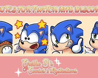 Sonic Twitch & Discord Emote pack (4 Emotes), Streamer emotes, anime video game characters | Digital Download