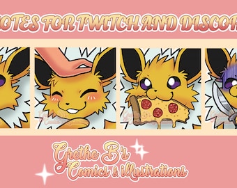 Jolteon Twitch & Discord Emote pack (4 Emotes), Streamer emotes, anime video game characters | Digital Download